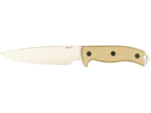 Ontario RAT 6 Fixed Blade Knife 5.5″ Drop Point CPM S35VN Satin Blade Micarta Handle Tan For Sale