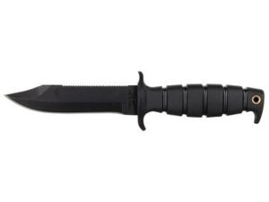 Ontario SP2 Air Force Survival Fixed Blade Knife 5.5″ Drop Point 1095 Black Carbon Steel Blade Kraton Handle Black For Sale