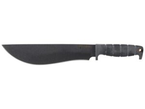 Ontario Spec Plus Gen II SP53 Fixed Blade Knife 10″ Drop Point Recurve 5160 Black Carbon Steel Blade Kraton Handle Black For Sale