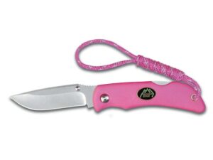 Outdoor Edge Mini-Babe Folding Hunting Knife 2.2″ Drop Point 8Cr13Mov Stainless Steel Blade Kraton Handle Pink For Sale