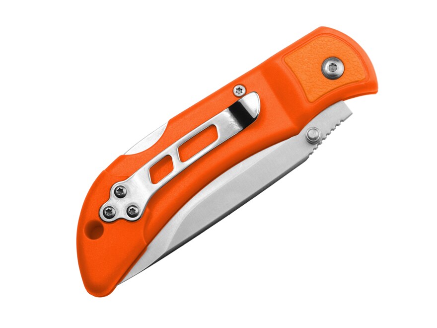 Outdoor Edge Trail Blaze Folding Knife Drop Point 8Cr13MoV Stainless Steel Blade TPR Handle Orange For Sale