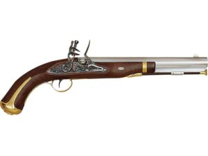 Pedersoli Harper’s Ferry Muzzleloading Pistol 58 Caliber Flintlock 10″ Chrome Barrel Walnut Stock For Sale