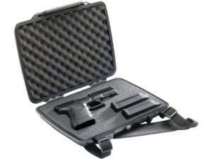 Pelican P1075 Hardback Pistol Case with Shoulder Strap Polymer Black For Sale