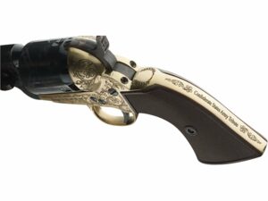 Pietta 1851 CSA Commemorative Brass Black Powder Revolver 44 Caliber 7.5″ Barrel Brass Engraved Frame Blue For Sale