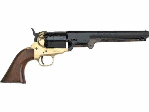 Pietta 1851 Navy Black Powder Revolver 44 Caliber 7.5″ Barrel Brass Frame Blue For Sale