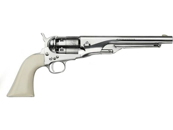Pietta 1860 Army Black Powder Revolver 44 Caliber 8″ Barrel Steel Frame White For Sale