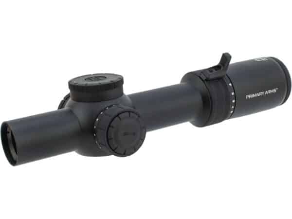 Primary Arms PLx Compact Rifle Scope 34mm Tube 1-8x 24mm First Focal Plane 1/10 Mil Illuminated Reticle Matte For Sale