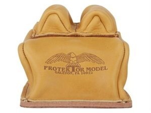 Protektor Custom Bunny Ear Rear Shooting Rest Bag with Heavy Bottom Leather Tan Unfilled For Sale
