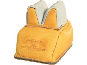 Protektor Custom Super Slick Silver Rabbit Ear Rear Shooting Rest Bag with Heavy Bottom Leather Tan Filled For Sale