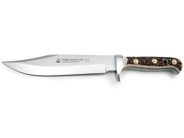 Puma Classic Series Phoenix Bowie Knife 7.87″ Clip Point 1.4116 Stainless Steel Blade Stag Handle For Sale