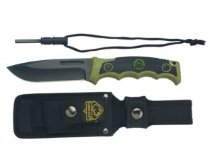 Puma XP Forever Knife Fixed Blade Knife 4.76″ Black Drop Point 440 Stainless Steel Blade Comolded ABS Handle Green/Black For Sale