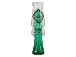 RNT Quackhead Rainmaker Double Reed Polycarbonate Duck Call Clear/Green For Sale