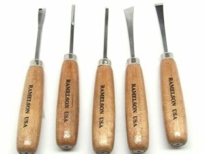 Ramelson 106 5-Piece Woodcarving Tool Set with Straight-Style Handles For Sale