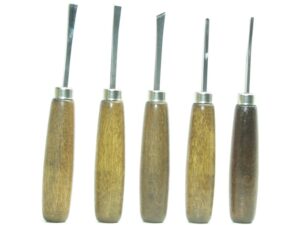 Ramelson 106R 5-Piece Small Woodcarving Tool Set with Straight-Style Handles For Sale