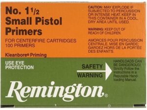 Remington Small Pistol Primers #1-1/2 Box of 1000 (10 Trays of 100) For Sale