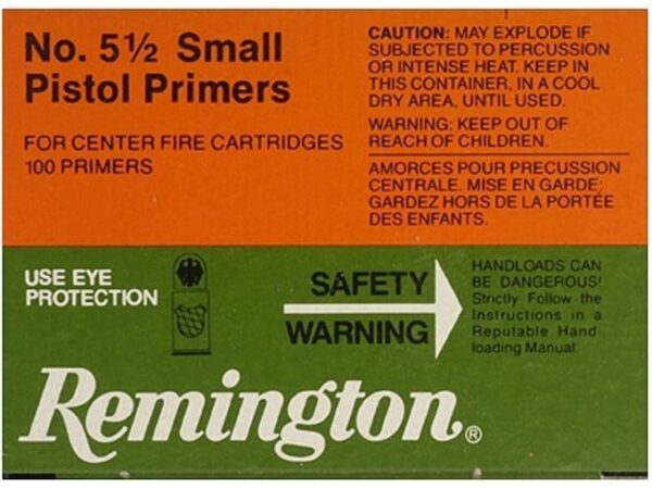 Remington Small Pistol Primers #5-1/2 Box of 1000 (10 Trays of 100) For Sale