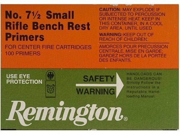 Remington Small Rifle Bench Rest Primers #7-1/2 Box of 1000 (10 Trays of 100) For Sale