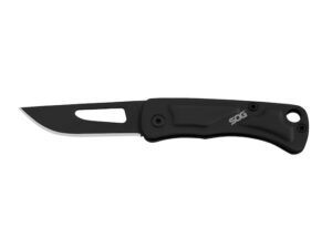 SOG Centi I Folding Knife 1.4″ Black Drop Point Stainless Steel Blade and Handle Black For Sale