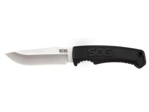 SOG Field Knife Fixed Blade Knife 4″ Clip Point 7Cr17MoV Stainless Steel Blade TPR Handle Black For Sale