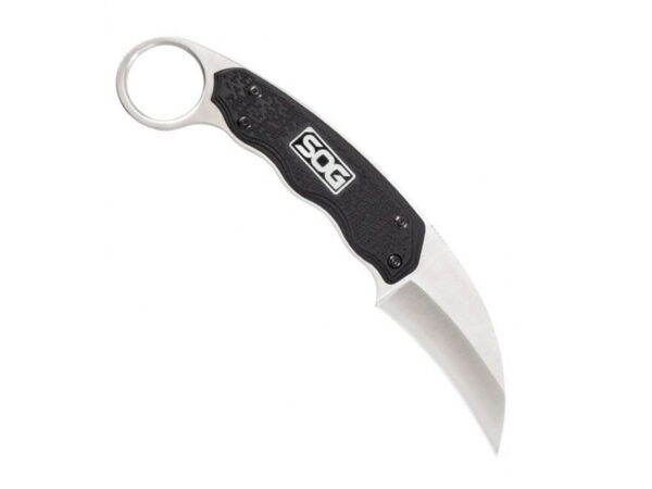 SOG Gambit Fixed Blade Knife 2.58″ Drop Point 7Cr17MoV Steel Blade GRN Handle Black For Sale