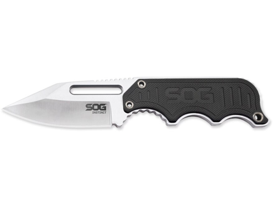 SOG Instinct Fixed Blade Knife 2.3″ Clip Point 5Cr15MoV Steel Blade G-10 Handle Black For Sale