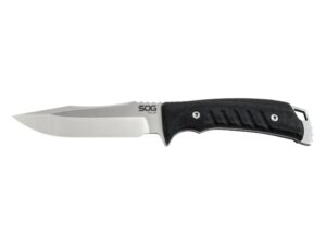 SOG Pillar Fixed Blade Knife 5″ Clip Point S35VN Blade Canvas Micarta Handle Black For Sale
