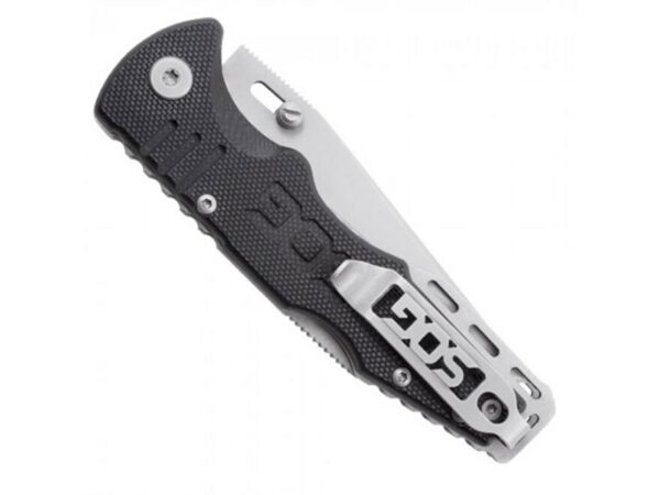 SOG Salute Mini Folding Pocket Knife 3.1″ Clip Point 8Cr13MoV Black Oxide Coated Steel Blade G-10 Handle Black For Sale