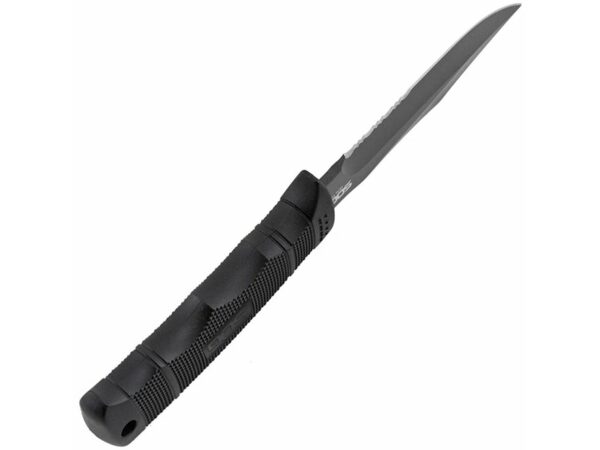 SOG Seal Pup Knife 4.75″ Serrated Powder Coated Stainless Steel Clip Point Blade GRN Handle Black For Sale