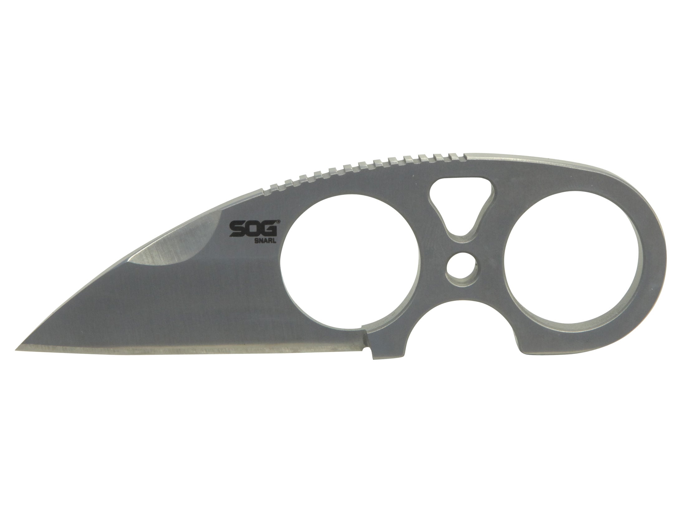 SOG Snarl Fixed Blade Neck Knife 2.3″ Sheepsfoot 9Cr19MoV Stainless Steel Blade Skeleton Handle For Sale