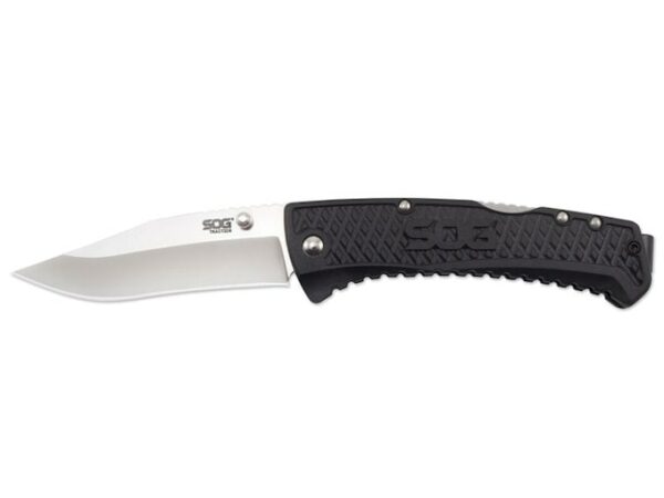 SOG Traction Folding Pocket Knife 3.5″ 5Cr13MoV Steel Blade GRN Handle Black For Sale