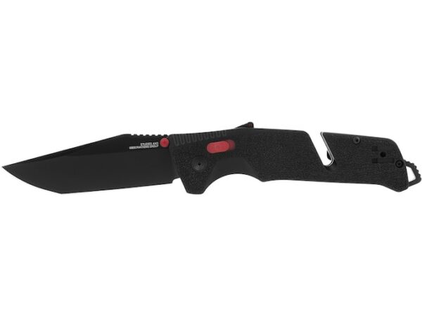 SOG Trident AT Folding Knife 3.71″ Tanto Point Cryo D2 TiNi Blade Glass Reinforced Nylon (GRN) Handle Black/Red For Sale