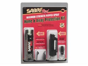 Sabre Red Home and Away Kit Pepper Spray includes Mark 3 and Key Carry 10% Units Black For Sale