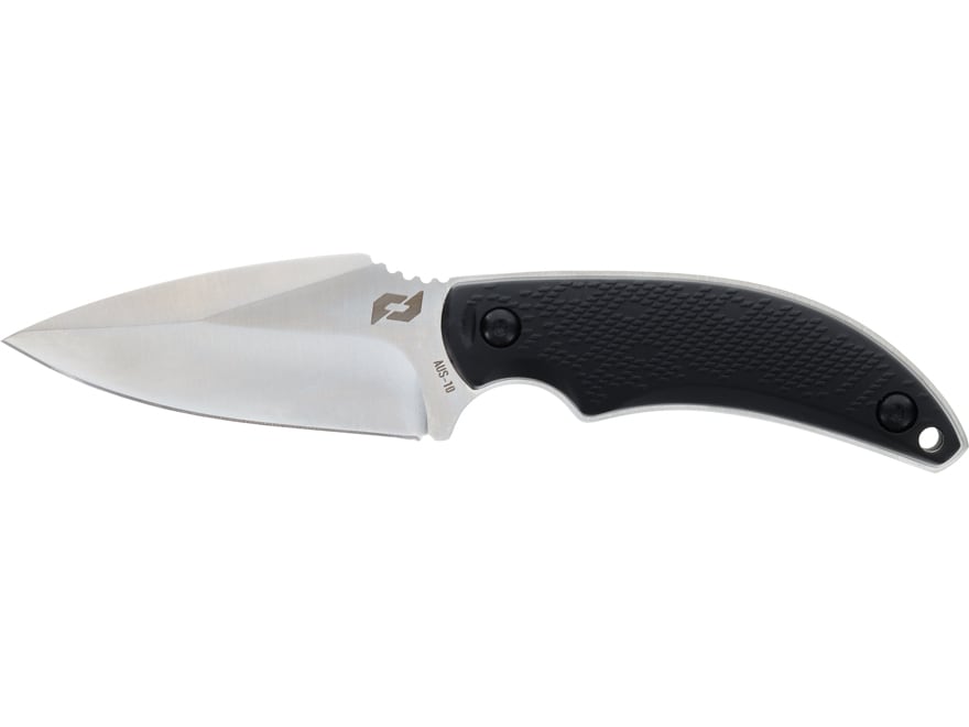 Schrade Adder Fixed Blade Knife 2.75″ Drop Point AUS-10 Satin Blade Polymer Handle Black For Sale