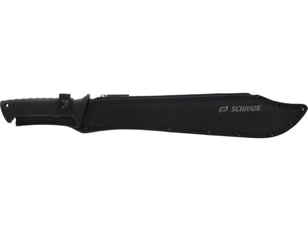 Schrade Decimate Sawback Machete 14.5″ 3Cr13 Stainless Steel Blade Rubber Overmold Handle Black For Sale