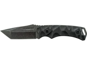 Schrade Full Tang Fixed Blade Tactical Knife 3.4″ Stone Washed Tanto Point 8Cr13MoV Stainless Steel Blade Scalloped and Notched Polymer G-10 Handle For Sale