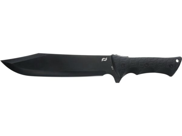 Schrade Leroy Fixed Blade Knife 9.5″ Clip Point AUS-8 Stainless Black Oxide Blade Rubber Overmold Handle Black For Sale