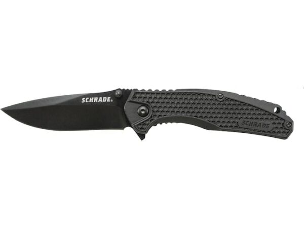Schrade Liner Lock Folding Knife 3.4″ Drop Point 8Cr13MoV Stainless Black Blade ABS Plastic Handle Black For Sale