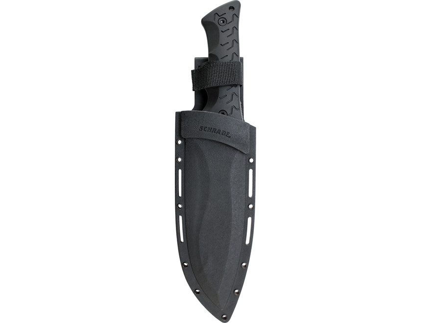 Schrade Little Ricky Full Tang Fixed Blade Tactical Knife 7.94″ Drop Point 8Cr13MoV Stainless Steel Blade TPE Slab Finger Groove Handle Black For Sale