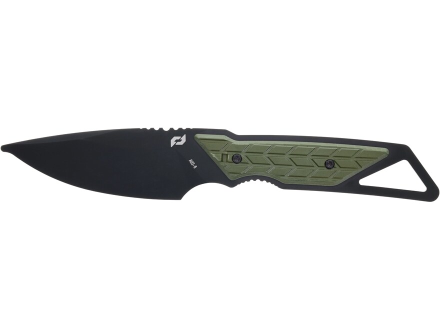 Schrade Outback Fixed Blade Knife 3.75″ Drop Point AUS-8 Stainless Black Oxide Blade Rubber Overmold Handle OD Green For Sale