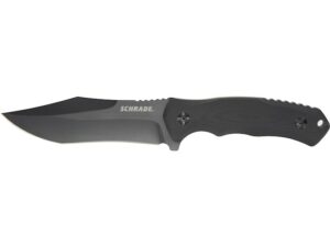 Schrade Steel Driver Fixed Blade Knife 4.75″ Modified Drop Point AUS-8 Stainless Gray Blade G-10 Handle Black For Sale