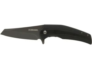 Schrade Torsion Folding Knife 3.25″ Sheepsfoot AUS-8 Stainless Brushed Steel Blade G-10 Handle Black For Sale