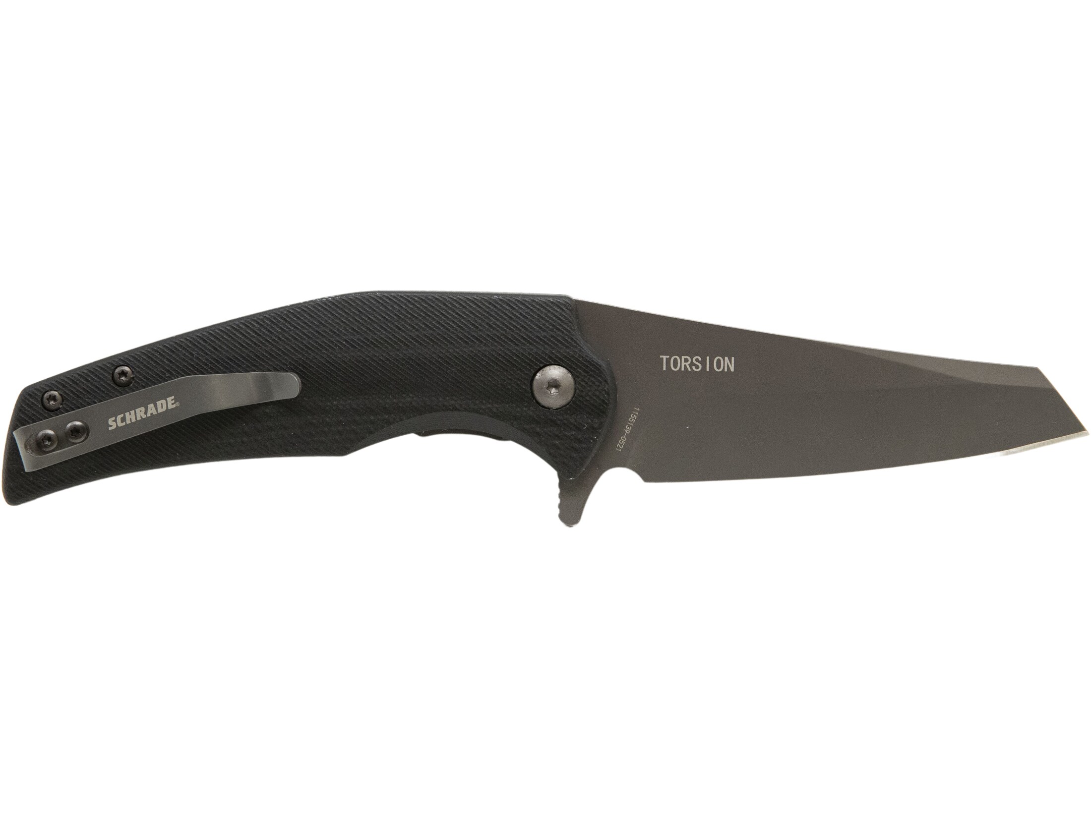 Schrade Torsion Folding Knife 3.25″ Sheepsfoot AUS-8 Stainless Brushed Steel Blade G-10 Handle Black For Sale