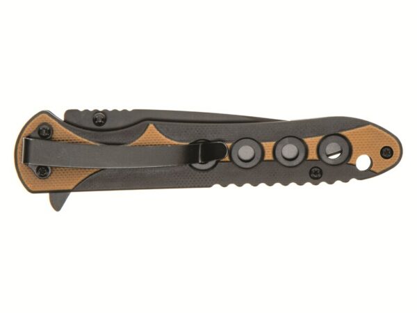 Schrade Ultra Glide Folding Knife 3.5″ Clip Point 3Cr13MoV Stainless Black Blade G-10 Handle Tan For Sale