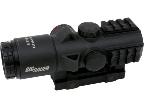 Sig Sauer BRAVO3 Prism Sight 3x 24mm 1/2 MOA Adjustments Illuminated Reticle Picatinny-Style Mount Black For Sale