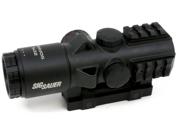 Sig Sauer BRAVO5 Prism Sight 5x 30mm 1/2 MOA Adjustments Illuminated Reticle Picatinny-Style Mount Black For Sale