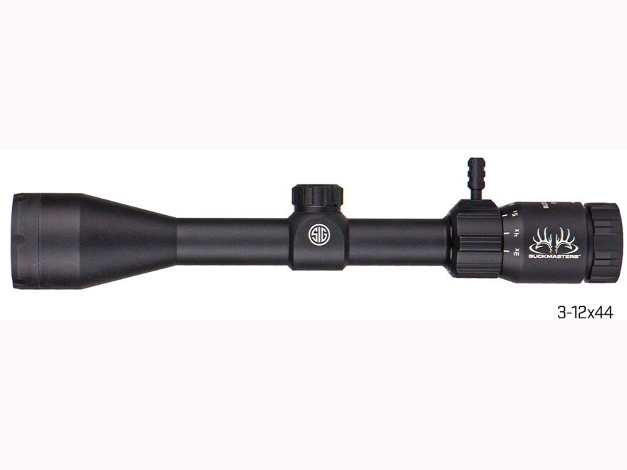 Sig Sauer Buckmasters Rifle Scope 3-12x 44mm BDC Reticle Matte with Buckmasters LRF 1500 Laser Rangefinder For Sale