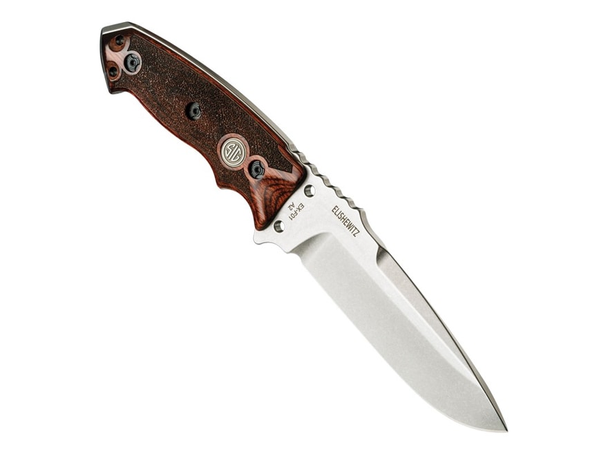 Sig Sauer EX-F01 Stainless Elite Fixed Blade Knife 5.5″ Drop Point A2 Tool Steel Blade Rosewood Handle For Sale