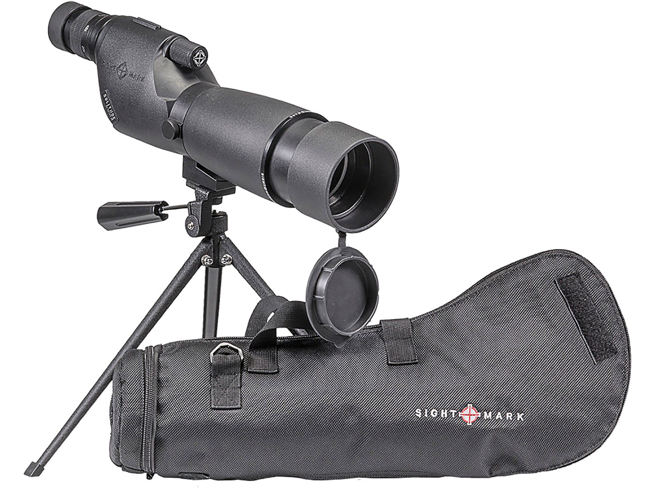 Sightmark Solitude Spotting Scope 20-60x 60mm Matte with Case, Lens Covers and Tripod For Sale