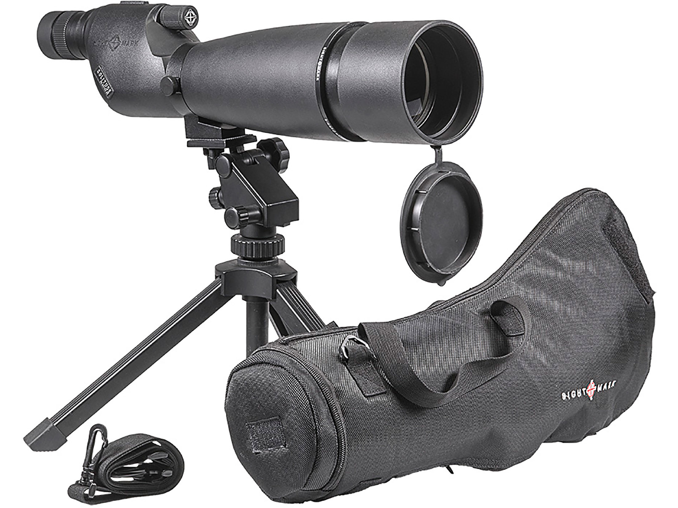 Sightmark Solitude Spotting Scope 20-60x 80mm Matte with Case, Lens Covers and Tripod For Sale