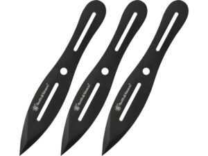Smith & Wesson 8″ Throwing Knives 2Cr13MoV Stainless Steel Black Pack of 3 For Sale